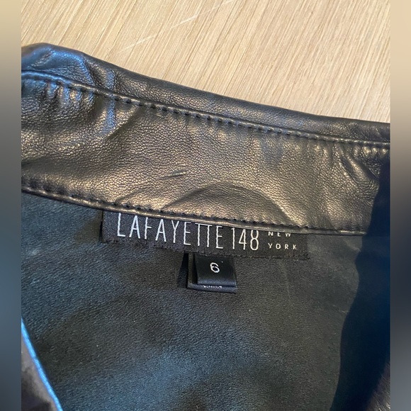 Lafayette 148 Genuine Leather Shirt - Picture 4 of 12